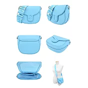 MARC JACOBS THE J MARC SADDLE 牛皮磁扣翻蓋斜背馬鞍包-小/ 水藍