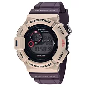 DIGITEC 數碼科技 DG-5028T 運動風格多功能防水電子錶(穿搭必備款) 杏咖色