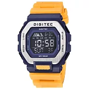 DIGITEC 數碼科技 DG-5050T 休閒穿搭時尚多功能防水電子錶 黃色(銀框)