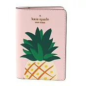 kate spade 鳳梨印花皮革證件夾-粉