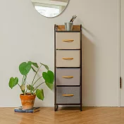 【H&R安室家】日系麻布四層抽屜收納櫃/置物櫃BNF114