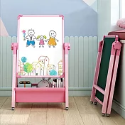 【AOTTO】多功能兒童折疊升降雙面畫板(兒童桌 收納 畫板) 粉紅色