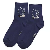 【ONEDER 旺達棉品】Disney中統襪 迪士尼長襪 小熊維尼 奇奇蒂蒂 史迪奇 中筒襪 台灣製棉襪 女襪- 小熊維尼 WP-A324(22-26)