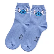 【ONEDER 旺達棉品】Disney中統襪 迪士尼長襪 小熊維尼 奇奇蒂蒂 史迪奇 中筒襪 台灣製棉襪 女襪- 史迪奇 LH-A315(22-26)