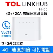 TCL LINKHUB HH63 4G+ 2CA 無線分享路由器 Wi-Fi 5 雙頻 AC1200