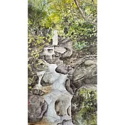 【玲廊滿藝】伍金環-森林內的秘境瀑布95x53cm