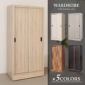 Homelike 喜家居2.7尺推門衣櫃(五色可選)(2311) 胡桃