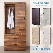 Homelike 喜家居2.7尺推門二抽衣櫃(五色可選)(2311) 灰橡