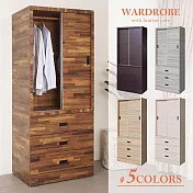 Homelike 喜家居2.7尺推門三抽衣櫃(五色可選)(2311) 胡桃