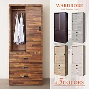 Homelike 喜家居2.7尺推門三抽衣櫃(五色可選)(2311) 梧桐