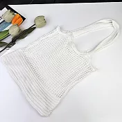 【Wonderland】編織網布單肩百搭簡約鏤空包(4色) FREE 白色