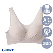 【日本GUNZE】蠶絲蛋白抗敏無鋼圈內衣(KB4355-GRY) M 淺灰