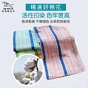 【OKPOLO】台灣製造條紋色紗浴巾-2條組(柔順厚實) 隨機兩色