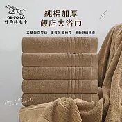 【OKPOLO】台灣製純棉加厚飯店大浴巾-溫潤褐3入組(飯店厚度升級) 溫潤褐