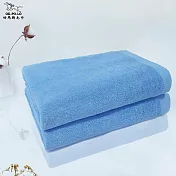 【OKPOLO】台灣製造純棉厚磅浴巾-3入組(厚度與質感再進化) 淺王室藍