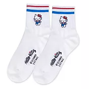 【ONEDER 旺達棉品】三麗鷗家族中統羅紋襪 Hello Kitty 酷企鵝 雙星仙子 美樂蒂 布丁狗 大耳狗長襪 臺灣製棉襪女襪- Hello Kitty-KT-A412