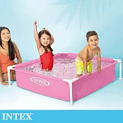 【INTEX】粉紅方型四柱游泳池/戲沙池122x122x30cm(342L) 適2歲+ (57172)