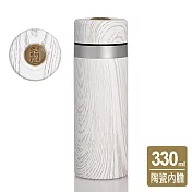 乾唐軒活瓷 | 金石保溫杯 / 木紋款 / 2色 330ml 白雪松