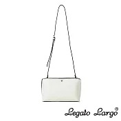 Legato Largo 新版 驚異的輕量化 小法式輕便簡約 斜背小方包- 象牙白