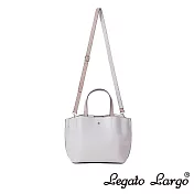 Legato Largo  新版 驚異的輕量化 小法式輕便簡約 手提斜背兩用包- 淺灰色