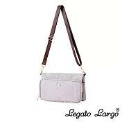 Legato Largo Lieto 輕薄雙面式摺疊斜背小包- 粉紫色