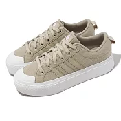 adidas 休閒鞋 bravada 2.0 platform 女鞋 卡其 白 帆布 厚底 增高 愛迪達 ie2307