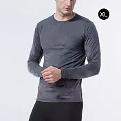 【OKPOLO】台灣製造男版發熱衣(寒流保暖首選) XL 灰