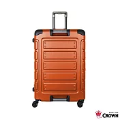 【CROWN 皇冠】新版 日本同步款 獨特箱面手把 30吋 行李箱 悍馬箱- 閃橘色