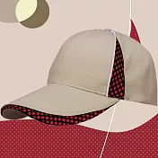 【OKPOLO】透氣造型高爾夫球帽(透氣舒適) 卡其/紅