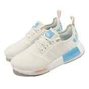 adidas 休閒鞋 NMD R1 W 女鞋 白 藍 緩震 運動鞋 環保材質 襪套式 愛迪達 IE9612