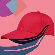 【OKPOLO】電繡剪接高爾夫球帽(透氣舒適) 紅