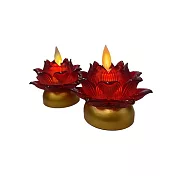 【UP101】7日蓮花祈願心燭充電款2入組(LED蠟燭 法會供燈 模擬蠟燭 電子心燈 祈願心燈/Y205) 紅色2入組