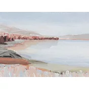 【玲廊滿藝】Ｍ-欒樹繁花映紅了湖面14x19cm