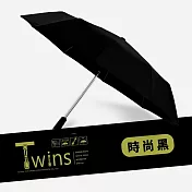 【雙龍牌】TWINS冰風自動開收傘二十骨超強防風自動傘防曬黑膠晴雨傘B6580 時尚黑
