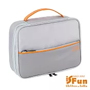 【iSFun】都會鋪棉＊3C防水三層盥洗化妝收納包/ 灰