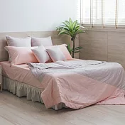 【麗塔寢飾】60支紗精梳棉 雙人涼被 朵朵奶昔 淡粉+淺芋