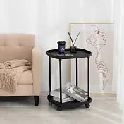 【好氣氛家居】繽紛可愛雙層邊桌推車-四色可選 黑色