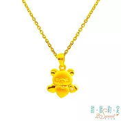 甜蜜約定2SWEET 暖心拉拉熊Rilakkuma立體黃金墜子 送項鍊 送玫瑰鋼項鍊