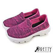 【Pretty】女 懶人鞋 健走鞋 休閒鞋 直套式 微寬楦 輕量 減壓避震 JP23 紫色