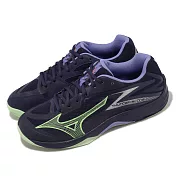 Mizuno 排球鞋 Thunder Blade Z 男鞋 深藍 綠 室內運動 桌球 羽球 入門款 美津濃 V1GA2370-11