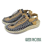 【GREEN PHOENIX】男女 涼鞋 溯溪鞋 手工 編織 水陸 兩棲 戶外 EU39 卡其色