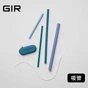 美國GIR頂級白金矽膠吸管組 4入組【全尺寸】- 冰河