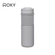 【WOKY 沃廚】JIN真瓷系列-陶瓷環保提手杯500ML(5款任選) 灰色
