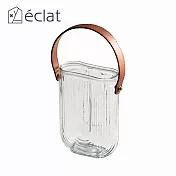 【éclat】歐式輕奢皮革手提玻璃花瓶/桌面擺飾 2款任選 U紋款