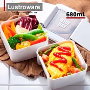 【Lustroware】日本巖崎小清新風保鮮盒/便當盒/餐盒-方型680ml(深型雙層)(原廠總代理) 淺綠色