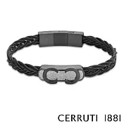 【Cerruti 1881】限量2折 義大利經典編織不銹鋼扣手環 全新專櫃展示品(CB0404 灰黑色)