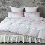 【麗塔寢飾】60支紗精梳棉 雙人特大床包兩用被套四件組 花園 紫色