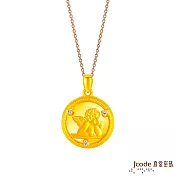 J’code真愛密碼金飾 愛神密語 邱位元黃金墜子 送玫瑰鋼項鍊