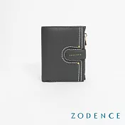 ZODENCE LIS進口牛皮三層短夾  鐵灰