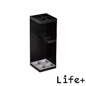 【Life+】純色風尚鐵藝落地雨傘架/傘桶/雨傘收納架 消光黑